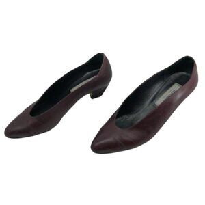 Bally burgundy  pointed toe sleek heels leather pumps size 7